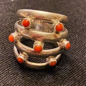 Beautiful silver 925 & coral ring, bought in Italy in the early 200s. Size 8
